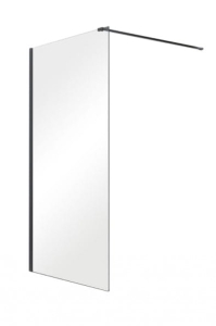 Ścianka prysznicowa Besco Aveo Black Walk-In 140x195 cm - dodatkowo 5% RABATU na kod  BESCO5