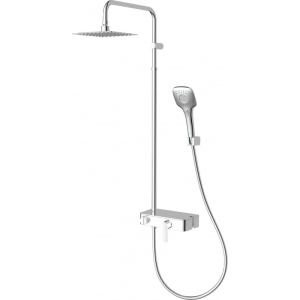 Deszczownia Deante Lobelia z baterią mieszaczową, chrom