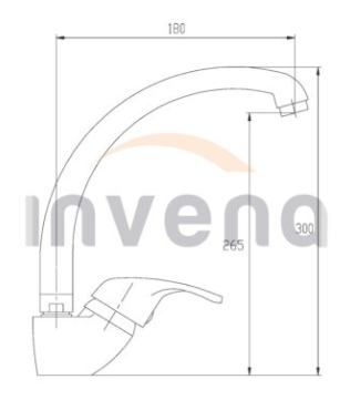 Bateria zlewozmywakowa z wylewką LUX Invena Inis chrom BZ-84-L01-L
