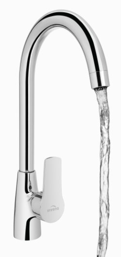 Bateria zlewozmywakowa z wylewką L Invena Verso chrom BZ-82-L01-X