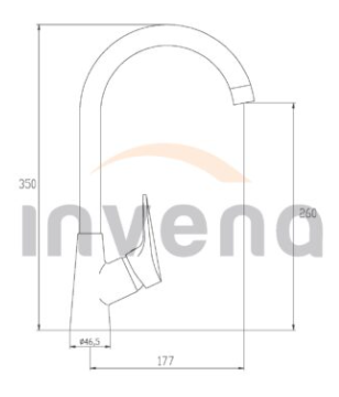 Bateria zlewozmywakowa z wylewką L Invena Verso chrom BZ-82-L01-X