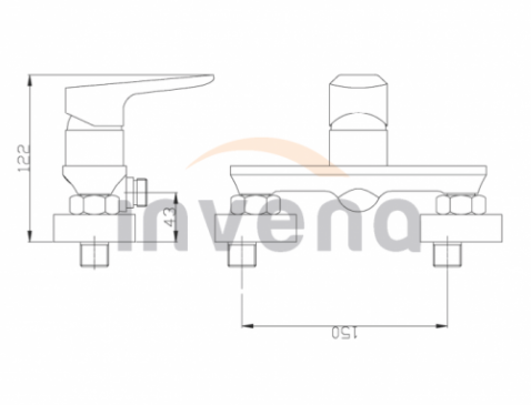 Bateria natryskowa Invena Dokos biały/chrom BN-19-002-V