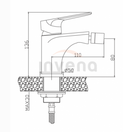 Bateria bidetowa Invena Dokos biały/chrom BB-19-002-V