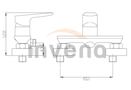Bateria natryskowa Invena Dokos czarny/chrom BN-19-004-V