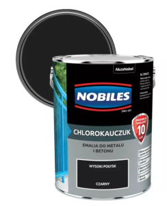 Farba, emalia Nobiles  chlorokauczuk 5L CZARNY