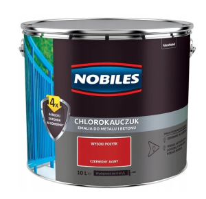 Farba, emalia Nobiles  chlorokauczuk 10L CZERWONY JASNY