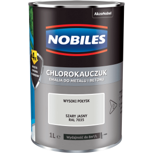 Farba, emalia Nobiles  chlorokauczuk 0,9L SZARY JASNY RAL 7035