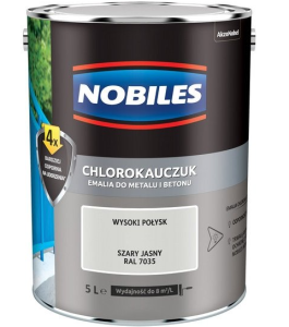 Farba, emalia Nobiles  chlorokauczuk 5L SZARY JASNY RAL 7035
