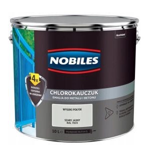 Farba, emalia Nobiles  chlorokauczuk 10L SZARY JASNY