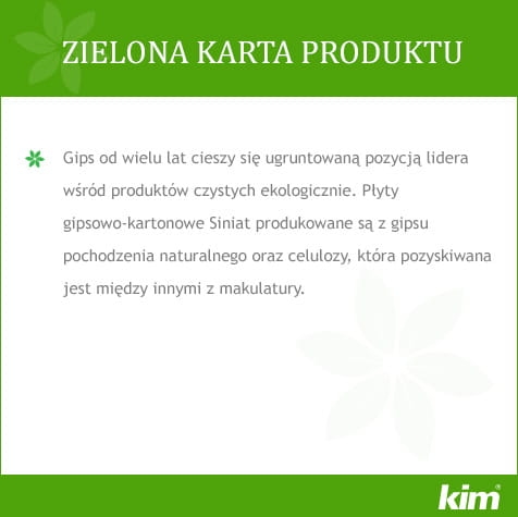 Zielona karta - płyta gipsowo-kartonowa Nida Zwykła Siniat