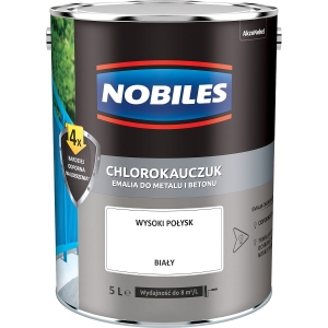 Farba, emalia Nobiles  chlorokauczuk 5L BIAŁY