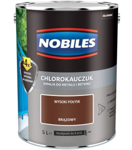 Farba, emalia Nobiles  chlorokauczuk 5L BRĄZ