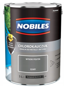 Farba, emalia Nobiles  chlorokauczuk 5L SZARY