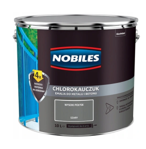 Farba, emalia Nobiles  chlorokauczuk 10L SZARY