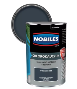 Farba, emalia Nobiles  chlorokauczuk 0,9l SZARY GRAFITOWY