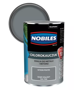 Farba, emalia Nobiles  chlorokauczuk 0,9l SZARY STALOWY