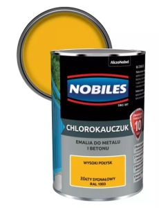 Farba, emalia Nobiles  chlorokauczuk 0,9l ŻOŁTY  SYGNAŁOWY