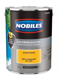 Farba, emalia Nobiles  chlorokauczuk 5L ŻÓŁTY  SYGNAŁOWY