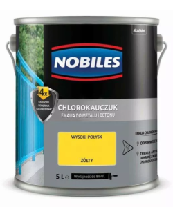 Farba, emalia Nobiles  chlorokauczuk 10L ŻÓŁTY 