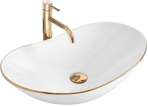 Umywalka nablatowa Rea Royal Gold Edge - dodatkowo 5% rabatu na kod REA5