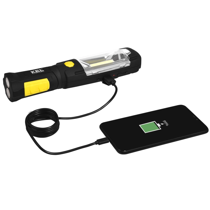 Latarka warsztatowa akumulatorowa 3W z powerbankiem LW-1PBR KEL Plastrol