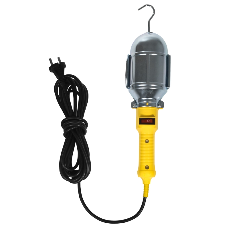 Lampa warsztatowa przenośna z hakiem i włącznikiem E-27 PLASTROL