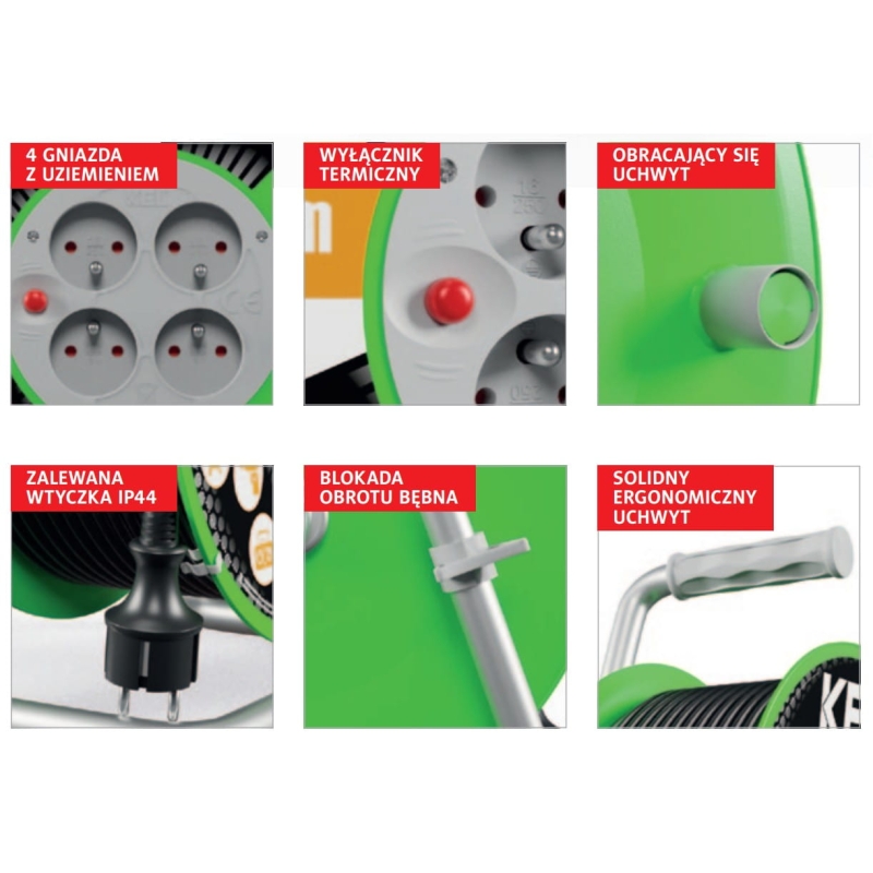 Przedłużacz bębnowy 3x1,5 mm2 50 m Standard Line Plastrol