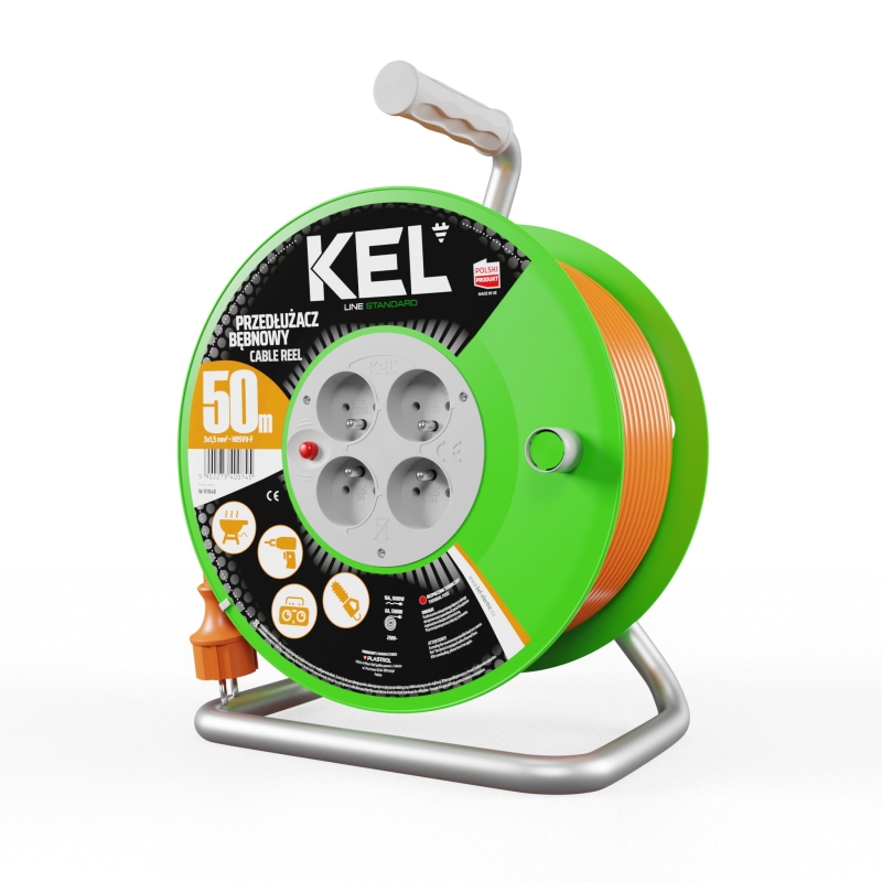 Przedłużacz bębnowy 3x1,5 mm2 50 m Standard Line Plastrol