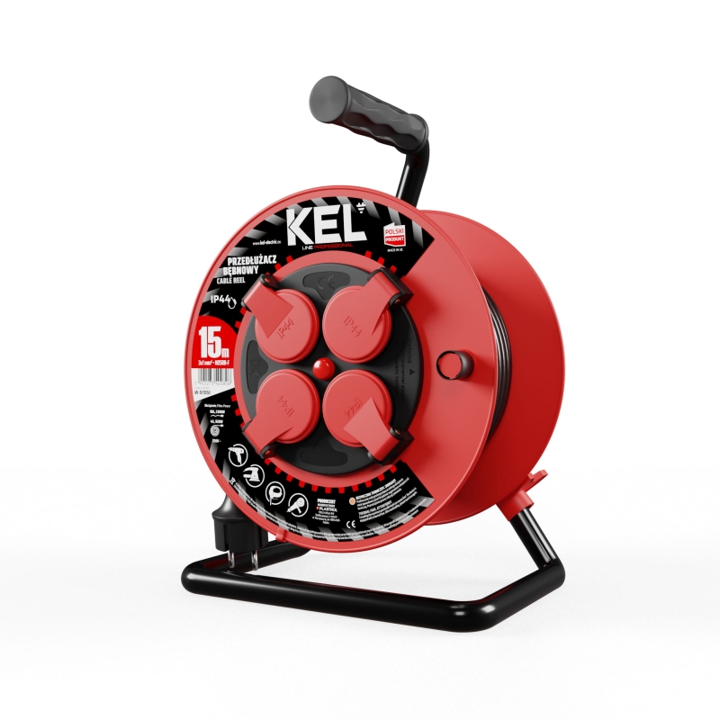 Przedłużacz bębnowy IP44 guma 3x1,0mm2 15 m Kel