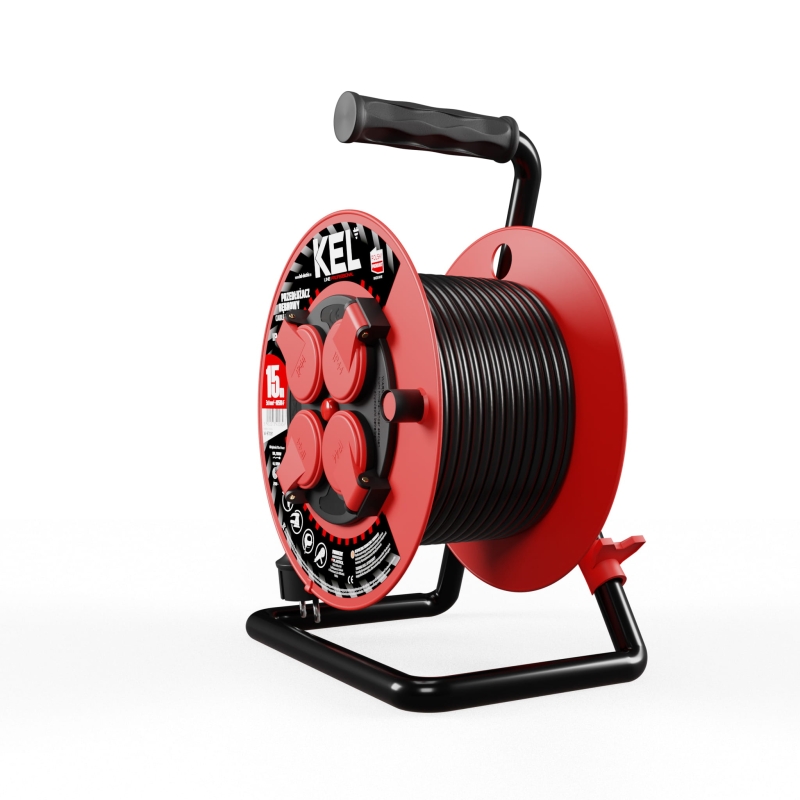 Przedłużacz bębnowy IP44 guma 3x1,0mm2 15 m Kel