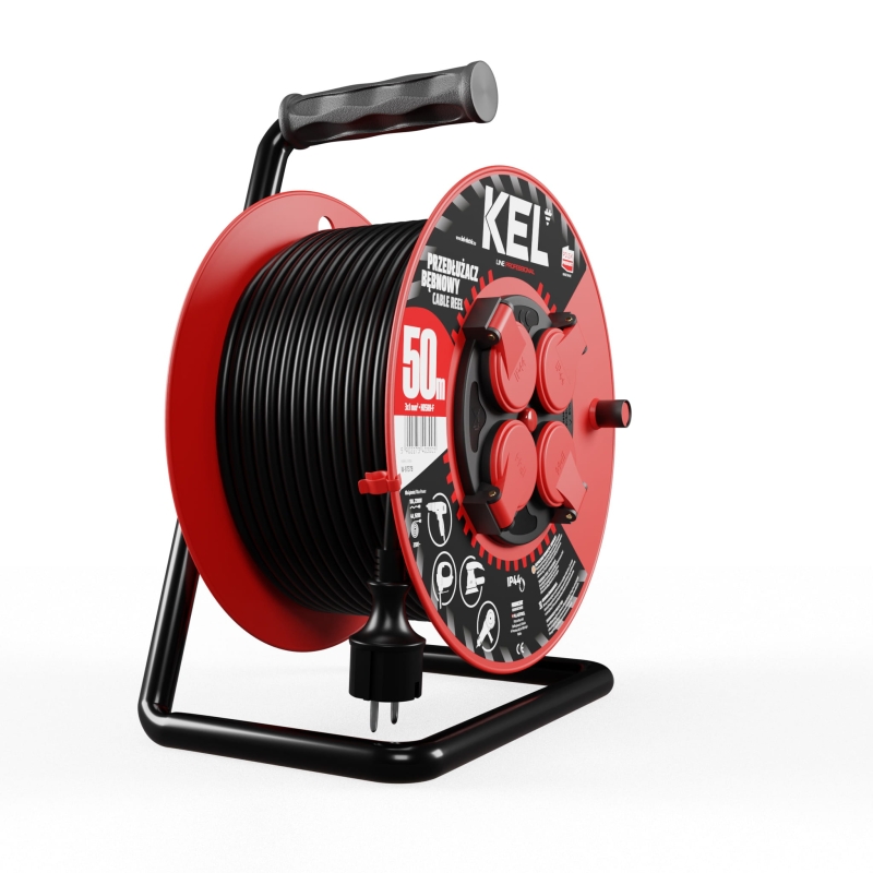 Przedłużacz bębnowy IP44 guma 3x1,0mm2 50 m Kel