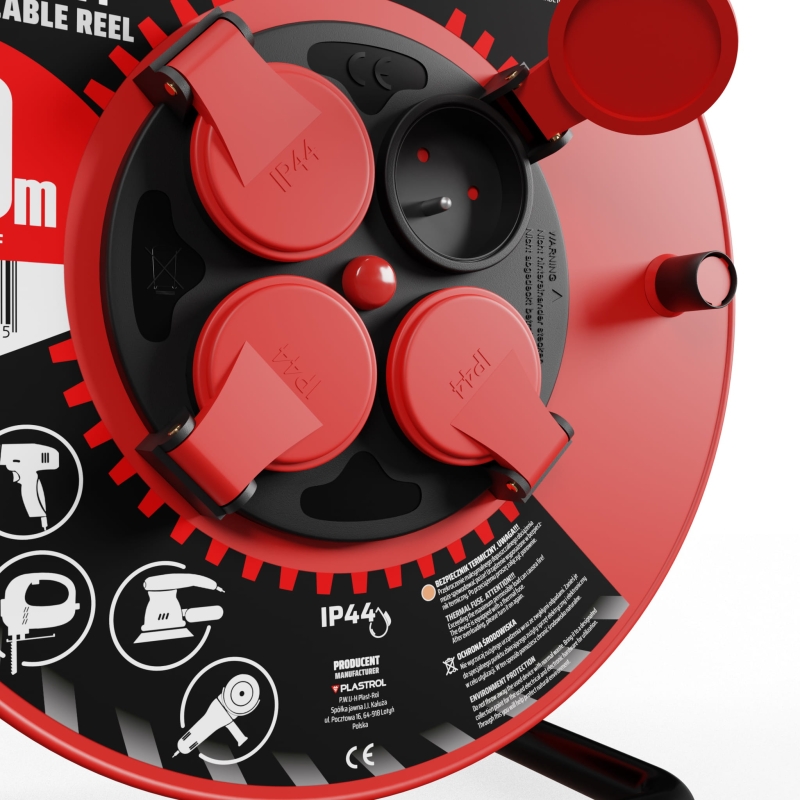 Przedłużacz bębnowy IP44 guma 3x1,0mm2 50 m Kel