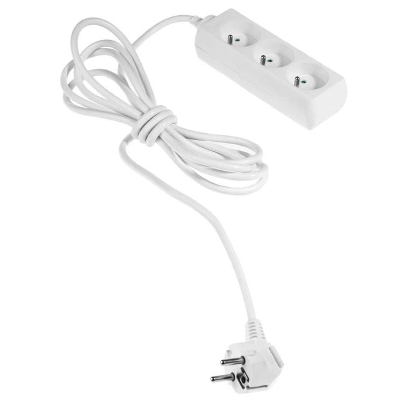 Przedłużacz 3 gniazda z uziemieniem 5m Plastrol