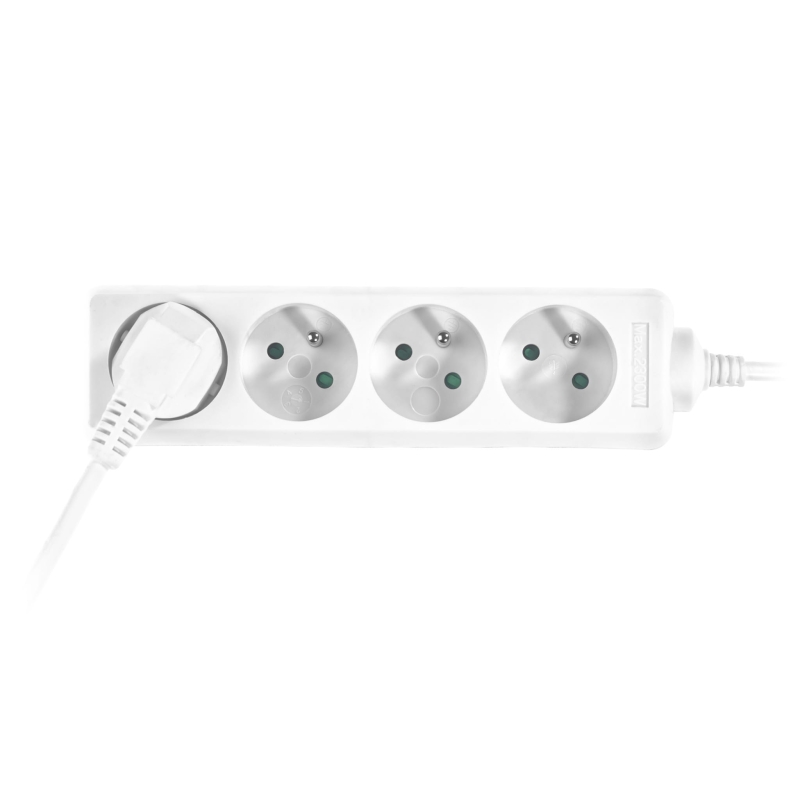 Przedłużacz 4 gniazda z uziemieniem 3m Plastrol
