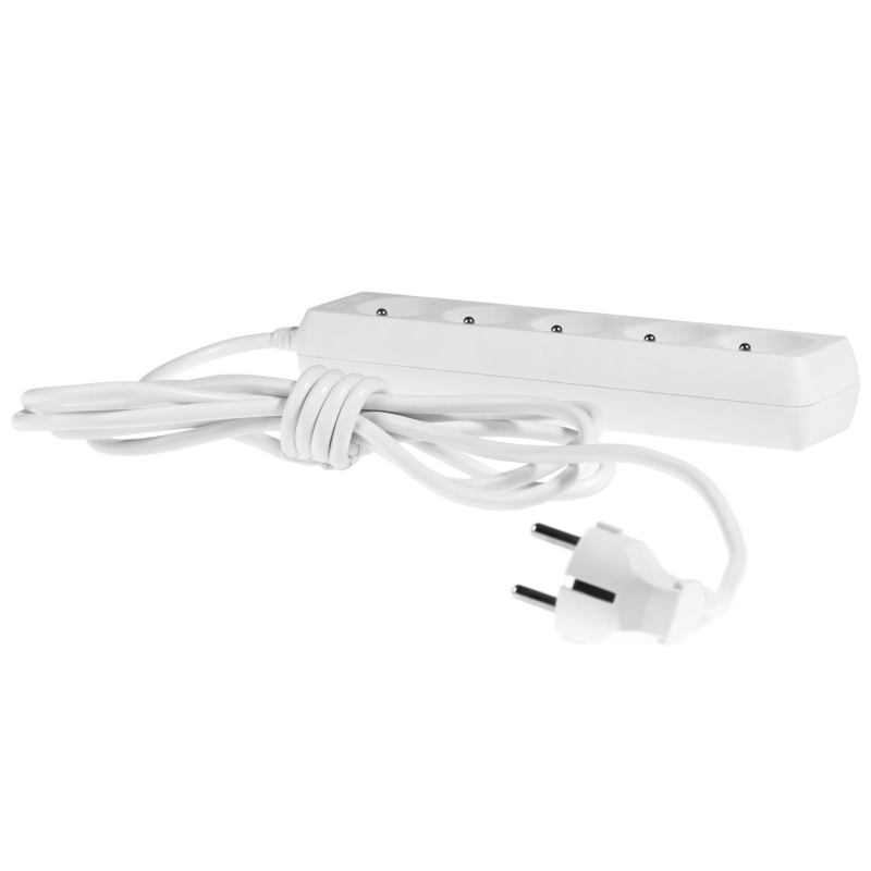 Przedłużacz 5 gniazd z uziemieniem 3m Plastrol