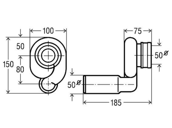 Syfon pisuarowy poziomy Viega 492465