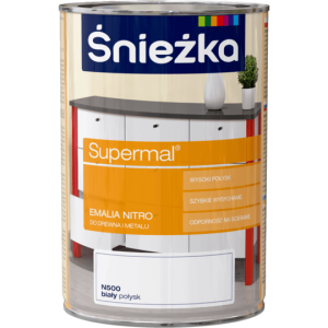 Emalia nitro do drewna i metalu Śnieżka Supermal biała połysk 1 l