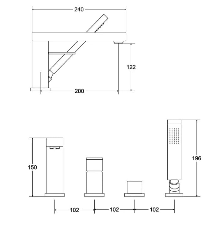 Bateria wannowa 4-otw. Varium