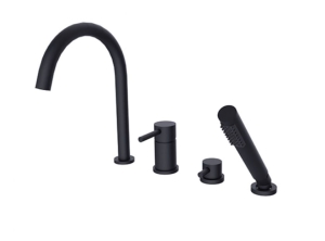 Bateria wannowa Besco Illusion 4-otworowa czarny matt - dodatkowo 5% RABATU na kod  BESCO5