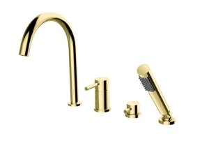 Bateria wannowa Besco Illusion 4-otworowa złota - dodatkowo 5% RABATU na kod  BESCO5