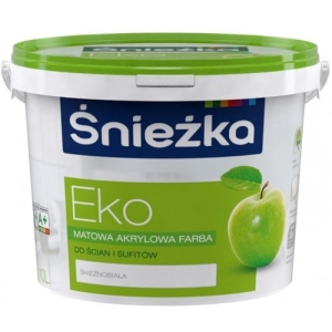 Emulsja akrylowa do ścian i sufitów Śnieżka Eko śnieżnobiała matowa 10 l