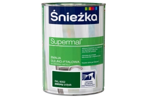 Emalia olejno-ftalowa do drewna i metalu Śnieżka Supermal zielony połysk 0.8 L