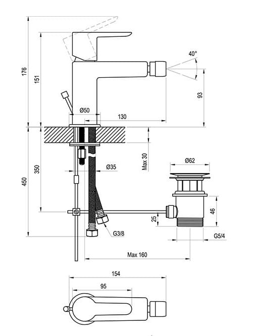 Bateria bidetowa Puri
