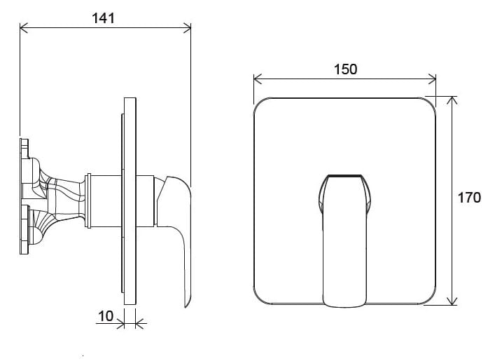 Bateria natryskowa podtynk.Flat Ravak