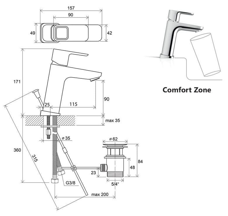 Bateria  umywalkowa 10