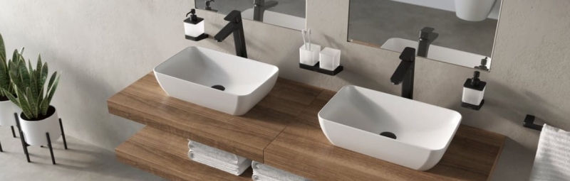 Bateria  umywalkowa 10 333mm black