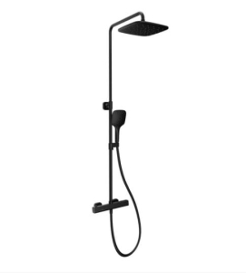 Zestaw prysznicowy Ravak 10° Free black z baterią termostatyczną