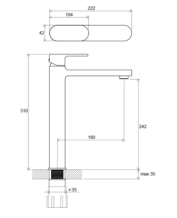 Bateria  umywalkowa Ravak Chrome wys.