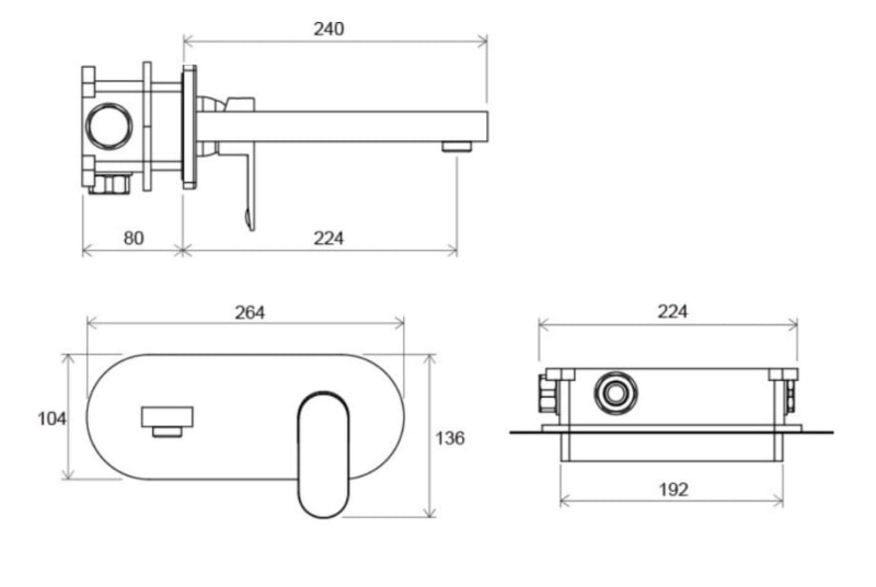 Bateria  umywalkowa Ravak Chrome podtynk.
