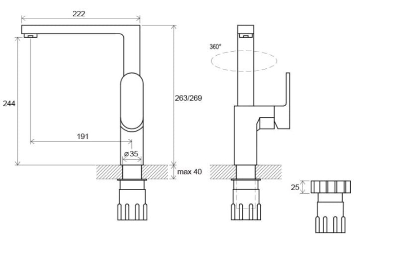 Bateria  kuchenna Ravak Chrome